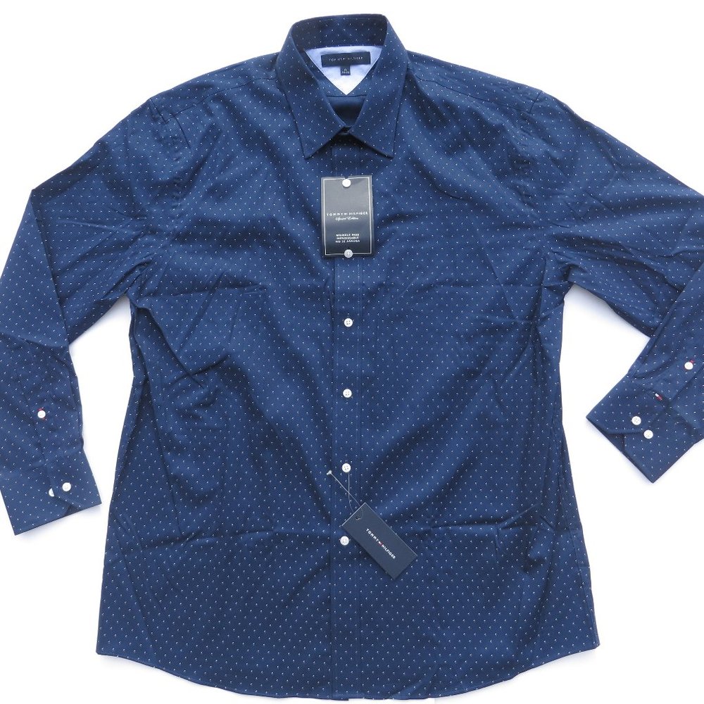 Tommy Hilfiger Men Shirt Wrinkle Free 17 32-33 NEW
